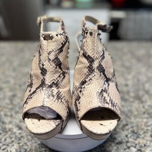 Carlos Satana Wedge Slingback Platform Sandals pre-owned